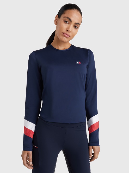 MAGLIA PARICOLLO TOMMY HILFIGER EQUESTRIAN Donna, Manica Lunga 